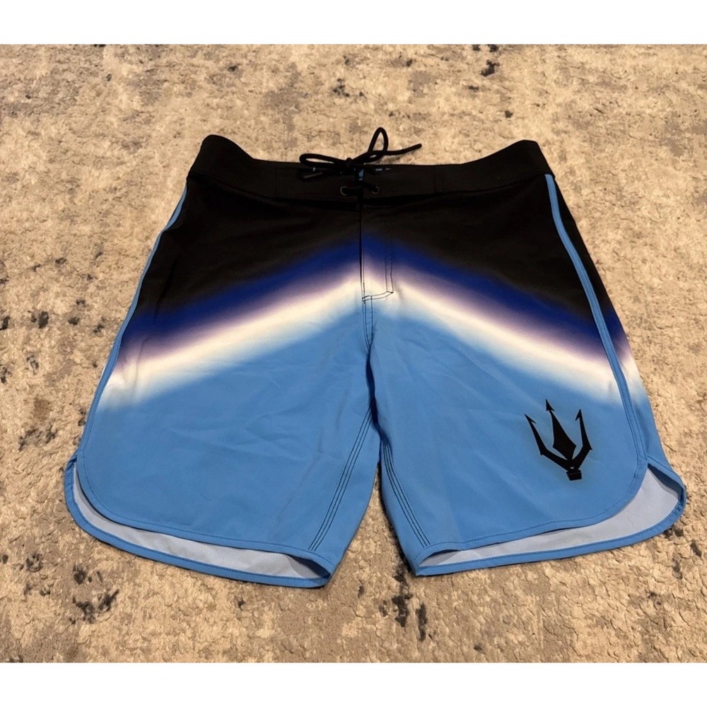 LUNA FIDE Performance Board Shorts Blue Multi Sz 30 Mens